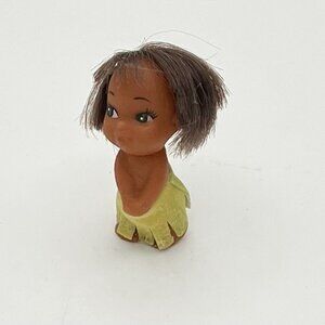Vintage 60s Kewpie Style Tiki Hula Doll Hong Kong Souvenir Mid Century Luau Mini
